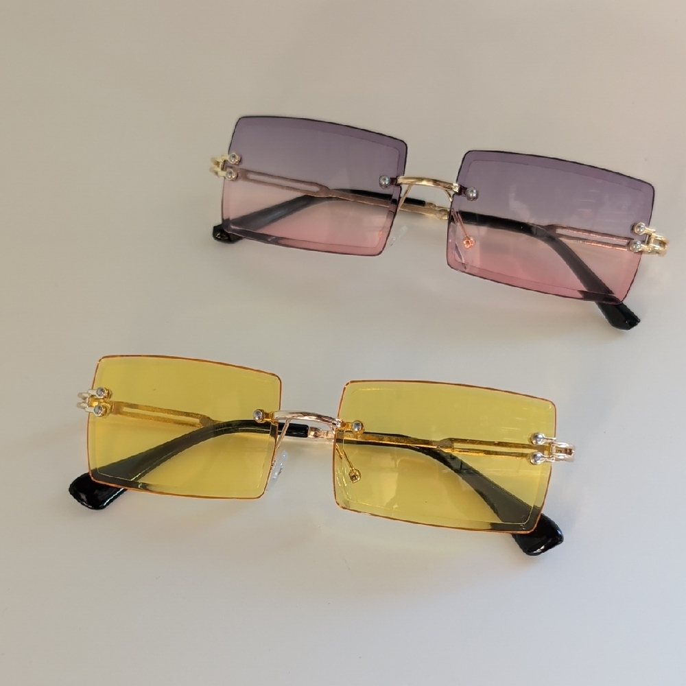 Y2K Theme Pink and Yellow Sunglasses